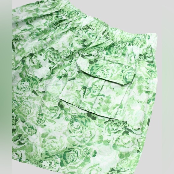 GANNI Printed Cotton Poplin Shorts - Island Green Boxer Shorts - Picture 4 of 9